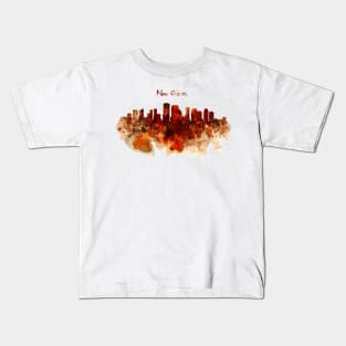 New Orleans watercolor skyline Kids T-Shirt